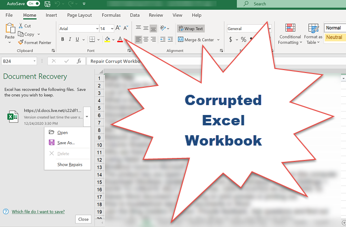Cómo reparar un libro dañado (Excel)