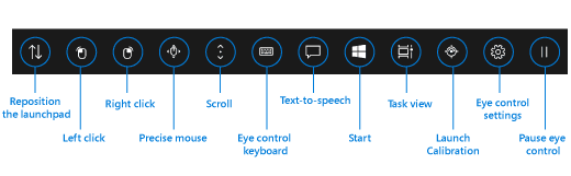 Plataforma de lanzamiento de Eye Control para Windows 10