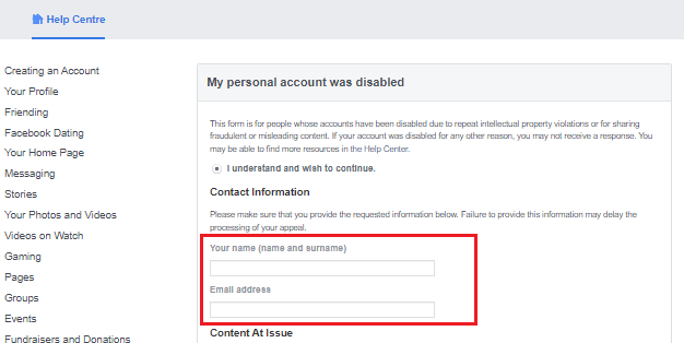 Introduzca el nombre de usuario y la dirección de correo electrónico