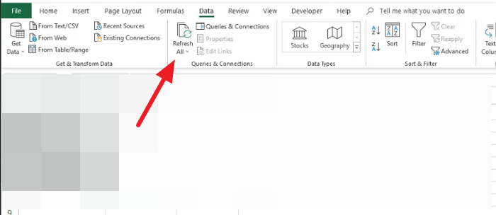 Actualizar datos geográficos en Excel