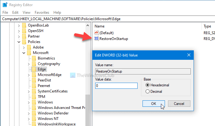 ¿Cómo desactivo la notificación de restauración de página en Edge?