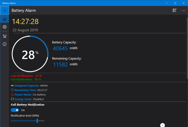 Software limitador de batería para Windows 10