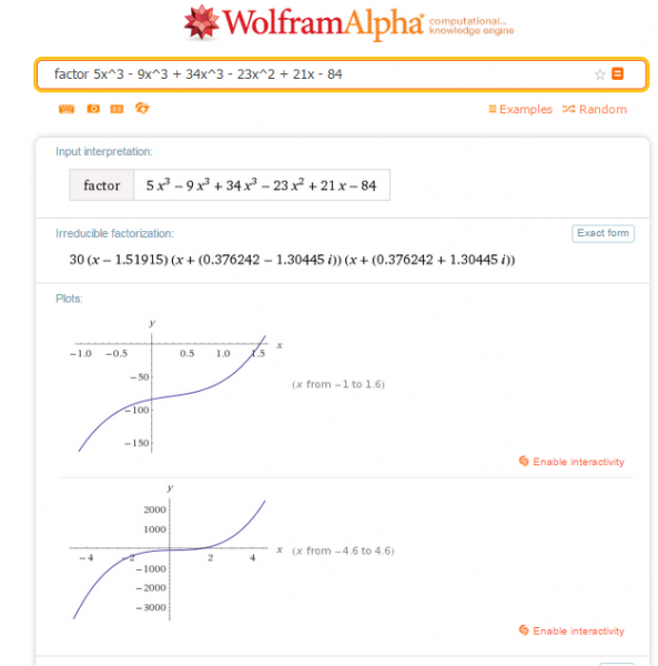 Calcular las matemáticas de Wolfram Alpha