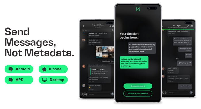 La aplicación de mensajería de sesión ofrece más seguridad y sin número de teléfono