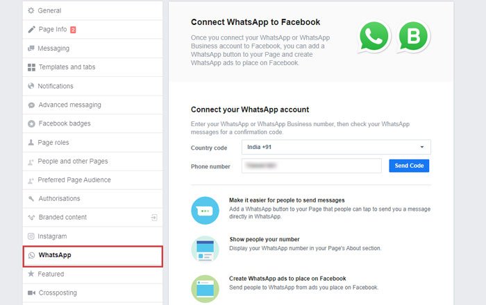 Conecta WhatsApp a tu página de Facebook