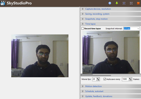 lapso de tiempo de grabación