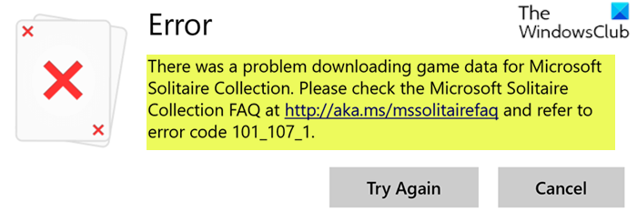 Error de colección de solitario de Microsoft 101_107_1