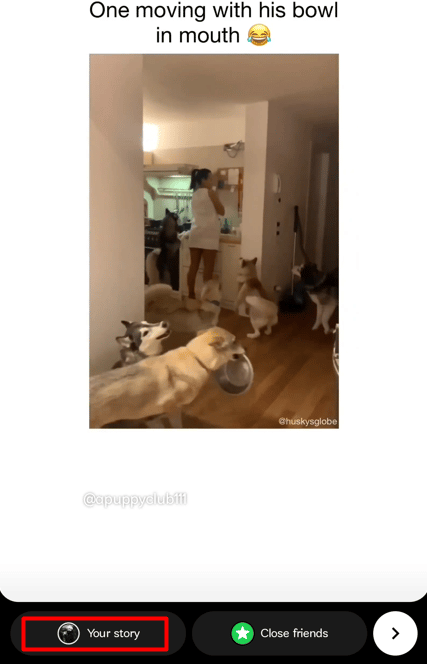 Una vez que el carrete aparece en tu historia, puedes personalizar la publicación como quieras.  Cuando se realizan los cambios, puede tocar su historia para agregar un carrete a su historia.