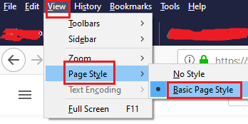 Restablecer el estilo del sitio web