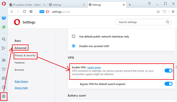 Activa Opera VPN