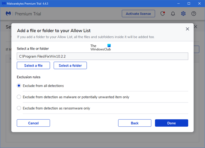 ¿Cómo agrego un programa a la lista de exclusión de Malwarebytes 3?