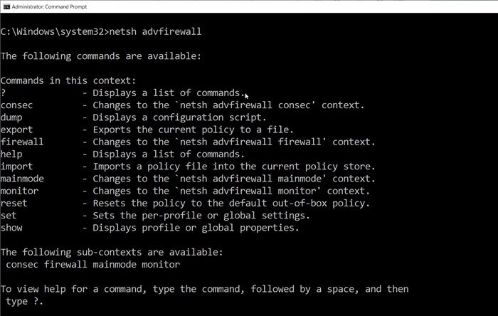 Comando Netsh para administrar el Firewall de Windows