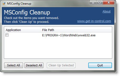 Herramienta de limpieza msconfig Eliminar elementos de inicio deshabilitados en MSconfig
