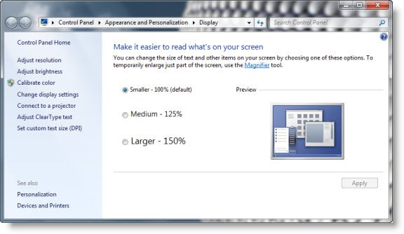 Hacer el texto más grande o más grande en Windows