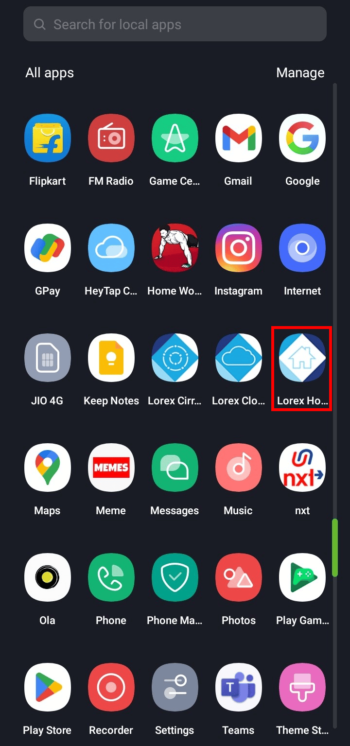 Inicie la aplicación Lorex Home en su teléfono inteligente.