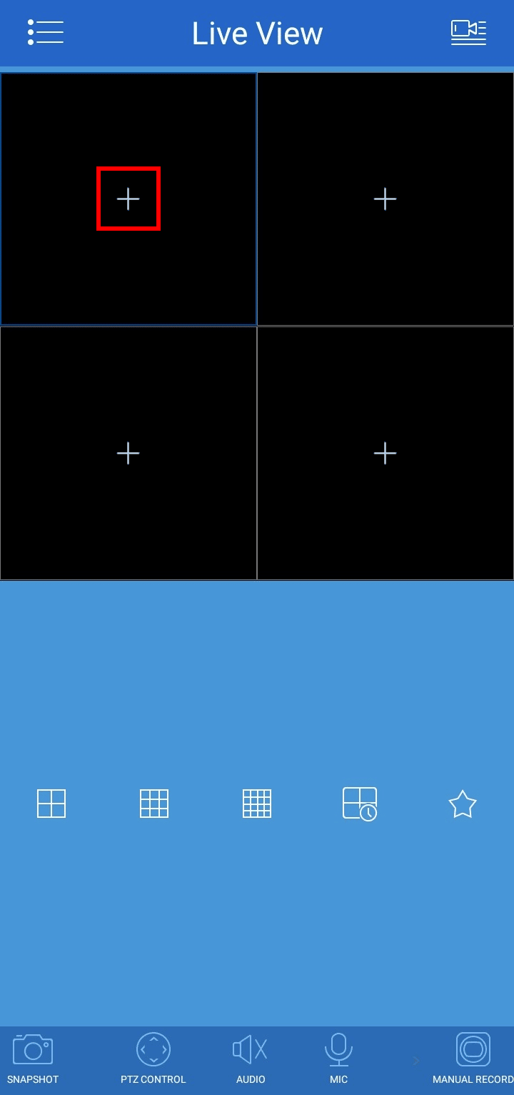 Toque el ícono más en la pantalla.
