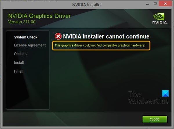 Este controlador de gráficos no pudo encontrar hardware de gráficos compatible