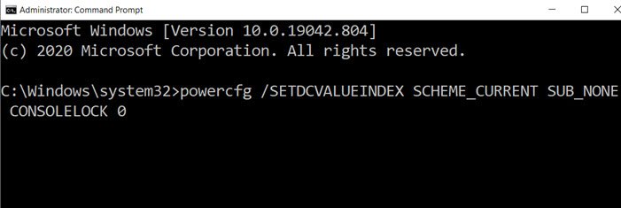 deshabilitar la activación de la solicitud de contraseña