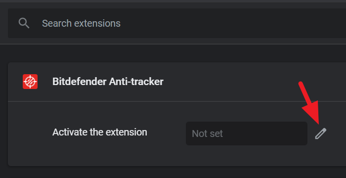 Establecer un atajo de teclado para la extensión