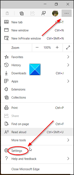 Opción de configuración de borde