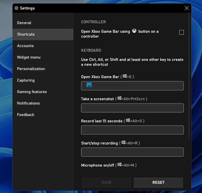No se puede grabar ahora o no hay nada que grabar Errores de la barra de juegos en Windows 11