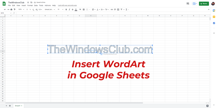 Cómo insertar WordArt en Hojas de cálculo de Google