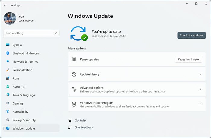 actualización de windows windows 11