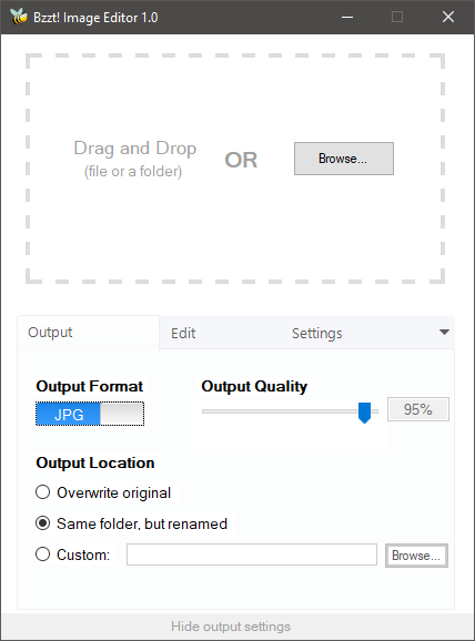 ¡Cree imágenes aptas para la web con Bzzt! Editor de imagen