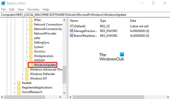 Deshabilitar la configuración de Windows Insider