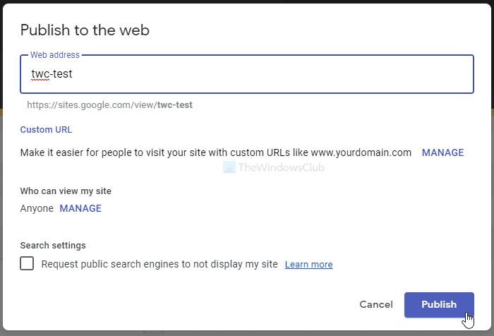 Cómo crear y ejecutar un sitio web en Google Sites