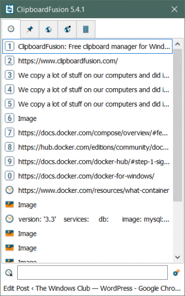 Portapapeles Fusion para Windows