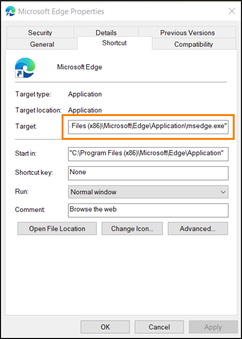 cambiar el tamaño de la caché de Microsoft Edge