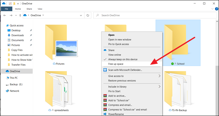 liberar espacio en OneDrive
