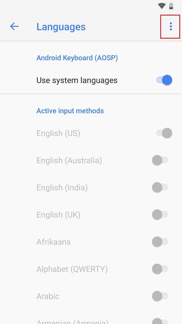 En la esquina superior derecha, toque los tres puntos para revelar todas las opciones.  |  Cómo restablecer Samsung Galaxy S8 sin una cuenta de Google