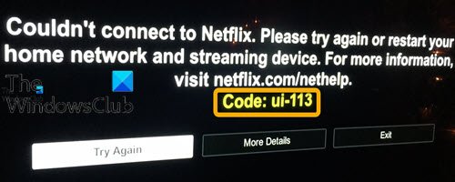 Código de error de Netflix UI-113