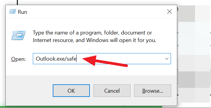 Abrir Outlook en modo seguro