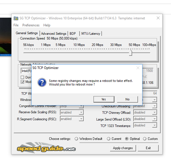 Cambios en el optimizador de TCP