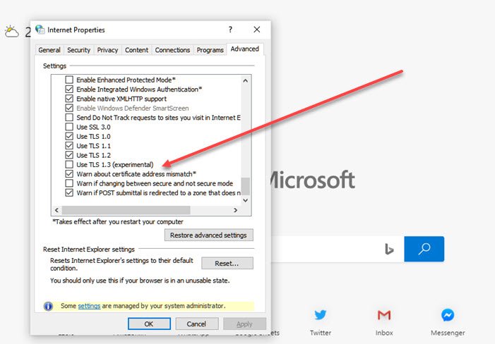 ¿Cómo habilitar o deshabilitar TLS 1.3 en Windows 10?