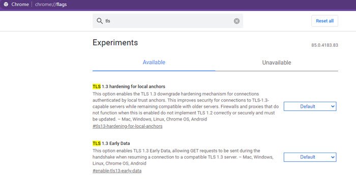TLS 1.3 en cromo