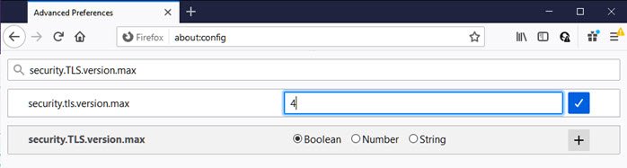 Versión TLS1.3 para Firefox