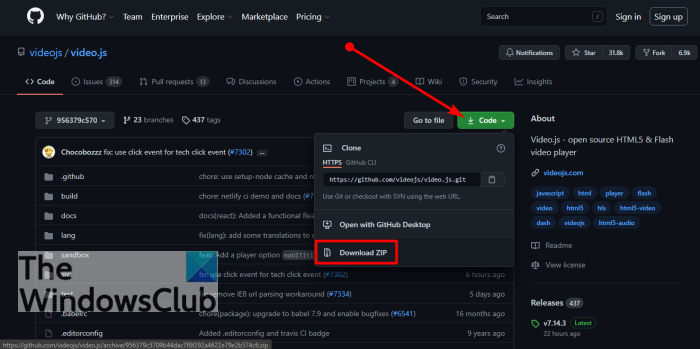 Cómo navegar por el código y descargar archivos de GitHub