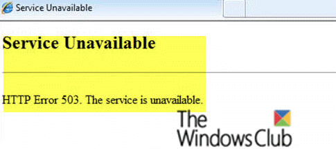 Error HTTP de aplicación web 503 y evento WAS 5189