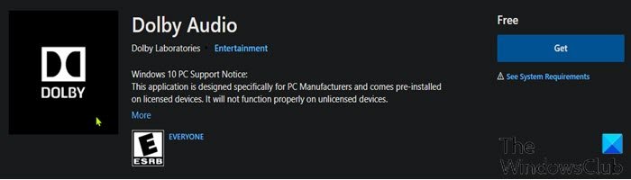 Descargar e instalar Dolby Audio