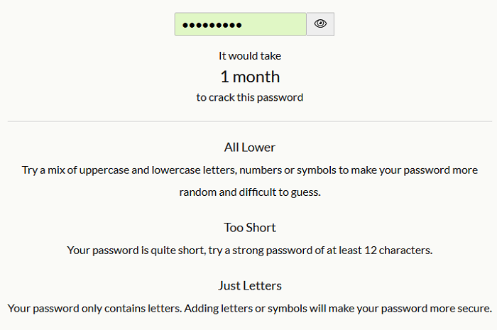 Comprobador de contraseñas en línea Gosafe
