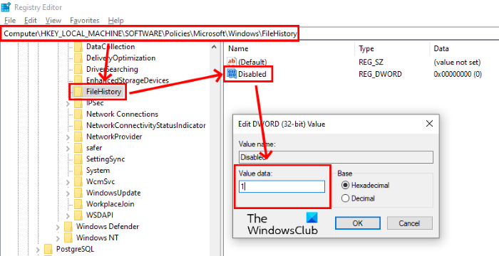 desactivar el editor de registro del historial de archivos