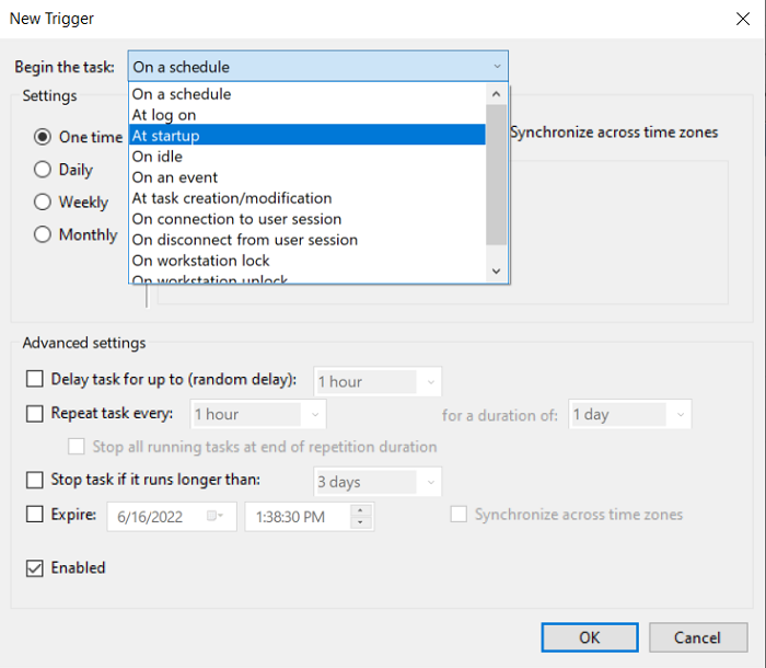 Cómo retrasar una tarea programada en Windows 10