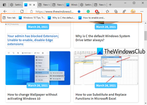 Mostrar barra de favoritos en Microsoft Edge