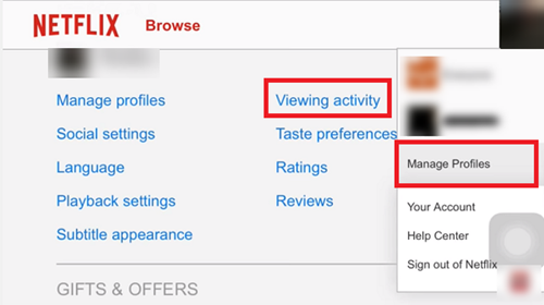 Eliminar el historial de Netflix visto recientemente