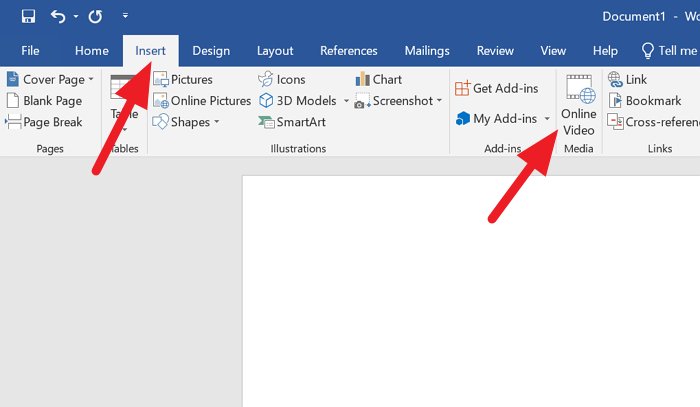 Agregar video en línea a Word