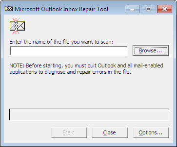 cuadro de diálogo de escaneo exe